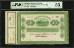 COLOMBIA. Banco de Oriente. 10 Pesos, 1883. P-S699r. Remainder. PMG About Uncirculated 55.