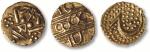 古印度佛陀图案打制金币三枚，重约1.8g，XF，敬请预览