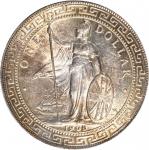 1908-B年英国贸易银元站洋壹圆银币。孟买铸币厂。 GREAT BRITAIN. Trade Dollar, 1908-B. Bombay Mint. PCGS Genuine--Cleaned, 