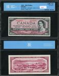 Bank of Canada, $1000, 1954, serial number A/K 0046962, pink and black, Queen Elizabeth II at right,
