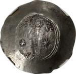 MANUEL I, 1143-1180. EL Aspron Trachy (4.46 gms), Constantinople Mint, ca. 1160-1164. NGC Ch AU★, St