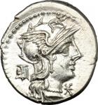 The Roman Republic, M. Marcius Mn. f. . AR Denarius, 134 BC. Cr. 245/1. B. 8. 3.93 g.  19.5 mm.  极美