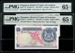 Singapore, $1, 1967-72 (KNB1b-1e;P1a-1d) S/no. A/4 897134; B/27 948349; B/44 348175; D/50 189064, PM