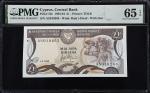CYPRUS. Lot of (3). Central bank of Cyprus. 1 Pound, 1989-94. P-53b & 53c. PMG Gem Uncirculated 65 E