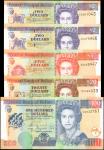 BELIZE. Lot of (5). Central Bank of Belize. 2, 5, 20 & 100 Dollars, 1999 to 2005. P-60a, 60b, 67a, 6