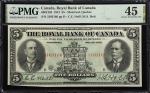 CANADA. Royal Bank of Canada. 5 Dollars, 1913. CH #630-12-04. PMG Choice Extremely Fine 45.