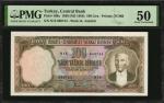 TURKEY. Central Bank. 100 Lira, 1930 (ND 1958). P-169a. PMG About Uncirculated 50.