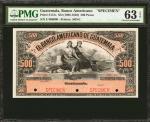 GUATEMALA. Banco Americano. 500 Pesos, ND (1895-1925). P-S115s. Specimen. PMG Choice Uncirculated 63