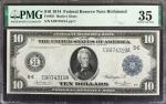 Fr. 921. 1914 $10 Federal Reserve Note. Richmond. PMG Choice Very Fine 35.
