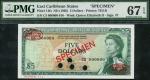 East Caribbean Currency Authority, specimen, 5 dollars, ND (1965), serial number C5 000000 010, (Pic