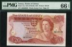 States of Jersey, £20, ND (1976-88), serial number AB000080, red, Queen Elizabeth II at right, arms 