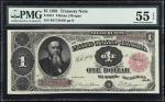 Fr. 351. 1891 $1  Treasury Note. PMG About Uncirculated 55 EPQ.