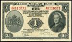 Netherlands Indies, 1 Gulden, 1943 (P-111) S/no. AK110571, UNC, light foxing. Sold as is, no return.