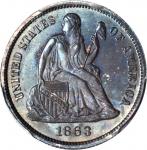 1863 Liberty Seated Dime. Proof-66 (PCGS).