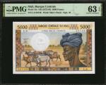 MALI. Banque Centrale Du Mali. 5000 Francs, ND (1972-84). P-14e. PMG Choice Uncirculated 63 EPQ.