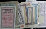 Bonds: Lot of European bonds from early 1900 - 1940  approximate 30 pcs., some with coupons and some