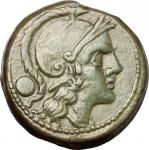 The Roman Republic, Post-semilibral series.. AE Uncia, c. 215-212 BC. Cr. 41/10. 8.53 g.  22 mm.  极美