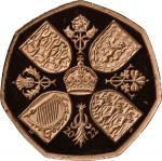 2022 Queen Elizabeth II Memorial Piedfort Gold 50 Pence. King Charles III. First Assayed Effigy. Tri