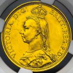 GREAT BRITAIN Victoria ヴィクトリア(1837~1901) 2Pounds 1887 NGC-UNC Details“Obv Cleaned“ 洗浄 AU