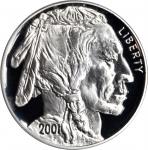 2001-P American Buffalo Silver Dollar. Proof-69 Deep Cameo (PCGS).