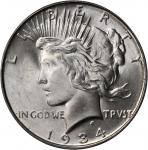 1934-D Peace Silver Dollar. VAM-3. Top 50 Variety. Doubled Die Obverse, Medium D. MS-65 (PCGS). CAC.