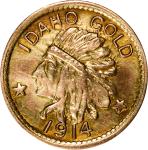 Harts Coins of the Golden West. 1914 Idaho-Indian Series. $1. About Uncirculated, Cleaned.