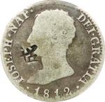 SPAIN. 4 Reales, 1812-M AI. Madrid Mint. Joseph Napoleon. PCGS Genuine--Chopmark, Fine Details.