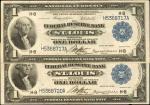 Lot of (2) Fr. 730. 1918 $1 Federal Reserve Bank Note. St. Louis. Very Fine.