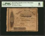 1844年道格拉斯和曼岛银行1英镑。 ISLE OF MAN. Douglas & Isle of Man Bank. 1 Pound, 1844. P-S131. PMG Very Good 8.