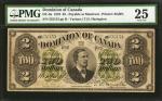 CANADA. Dominion of Canada. 2 Dollars, 1878. DC-9a. PMG Very Fine 25.