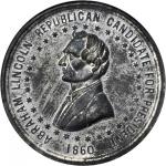 1860 Abraham Lincoln. DeWitt-AL 1860-25, Cunningham 1-340S, King-20. White Metal. 35 mm. MS-61 (NGC)