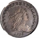 1798 Draped Bust Silver Dollar. Heraldic Eagle. BB-113, B-27. Rarity-2. Pointed 9, Close Date. EF-45