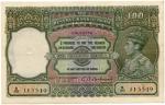 Banknotes – India. Reserve Bank of India: 100-Rupees, ND (c.1937), Calcutta, serial no.B20 115549, K