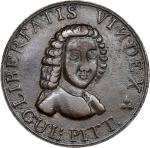 (1766) William Pitt / VINDEX LIBERTATIS Medal. Betts-521. Pinchbeck, 32.9 mm. EF-40 (PCGS).