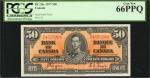CANADA. Banque du Canada. 50 Dollars, 1937. BC-26c. PCGS Gem New 66 PPQ.