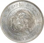 日本明治十七年一圆银币。大坂造币厂。JAPAN. Yen, Year 17 (1884). Osaka Mint. Mutsuhito (Meiji). PCGS AU-58.