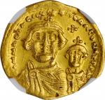 HERACLIUS WITH HERACLIUS CONSTANTINE, 610-641. AV Solidus, Constantinople Mint, 10th Officina, ca. 6