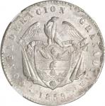 COLOMBIA. Peso, 1859. Bogota Mint. NGC MS-63.