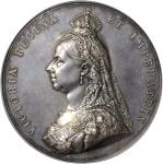 GREAT BRITAIN. Victoria Golden Jubilee Silver Medal, ND (1887). PCGS SPECIMEN-62 Gold Shield.