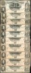 Lot of (10). T-30. Confederate Currency. 1861 $10. Very Fine.