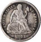 1873 Liberty Seated Dime. No Arrows. Open 3. VF-20 (PCGS).