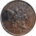 1795 Liberty Cap Half Cent. C-2a, B-2a. Rarity-3. Lettered Edge, Punctuated Date. AU-58+ BN (PCGS).