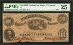 T-7. Confederate Currency. 1861 $100. PMG Very Fine 25.