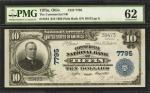 Tiffin, Ohio. $10 1902 Plain Back. Fr. 624. The Commercial NB. Charter #7795. PMG Uncirculated 62.