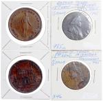 英国及加拿大代币4枚一组，1795年英国半便士2枚，以及1837及1842年加拿大1便士2枚，全部EF品相，共4枚