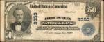 Houston, Texas. $50 1902 Plain Back. Fr. 677. The Houston National Exchange Bank. Charter #9353. Ver