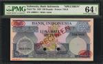 1959年印尼银行500盾。样票。INDONESIA. Bank Indonesia. 500 Rupiah, 1959. P-70s. Specimen. PMG Choice Uncirculat