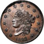 1823 Matron Head Cent. Private Restrike. Copper. MS-65 BN (NGC). CAC.