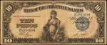 1912年菲律宾群岛银行10比索。PHILIPPINES. Bank of The Philippine Islands. 10 Pesos, 1912. P-8a. Fine.