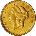 美国1877-S年20美元金币。